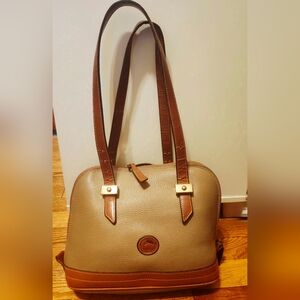 Vintage Dooney & Bourke All Weather Leather Dome Norfolk Satchel